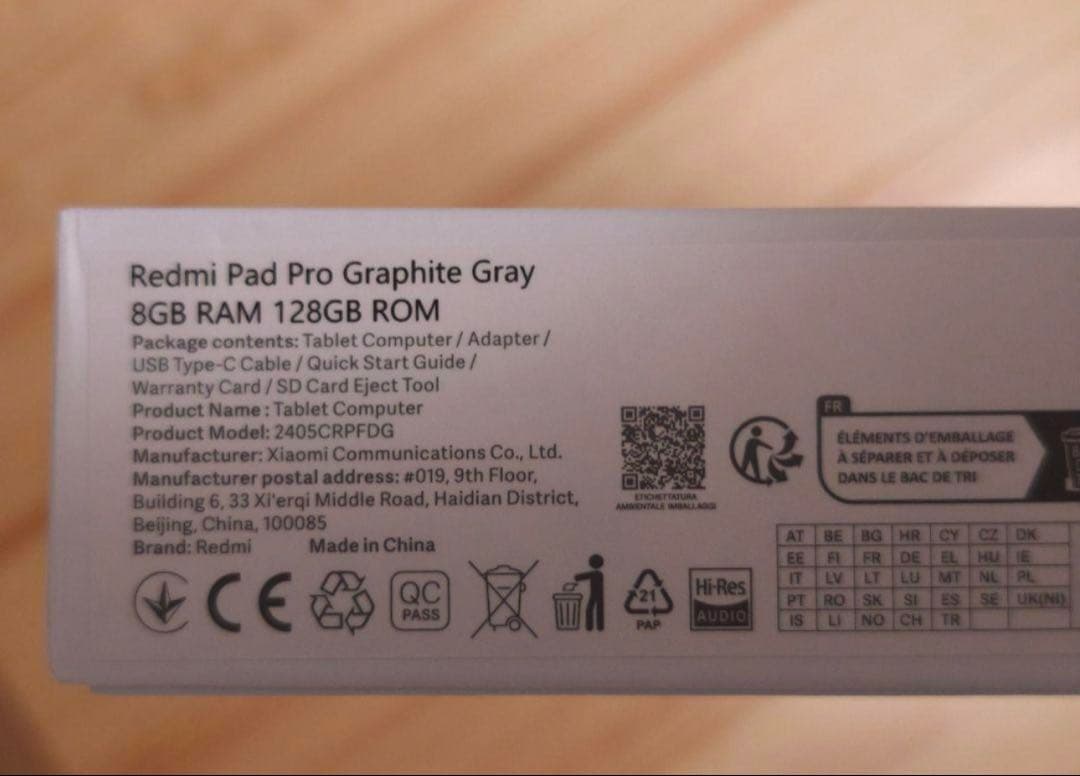 Redmi Pad Pro RAM8GB 128GBROM大画面 タブレット