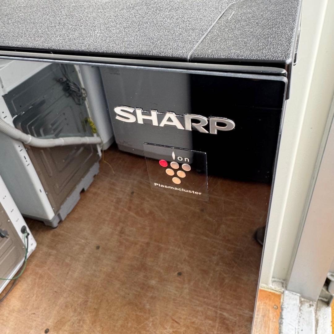 C7408★2023年製★ほぼ新品★シャープ冷蔵庫　右、左開き　黒ブラックガラス