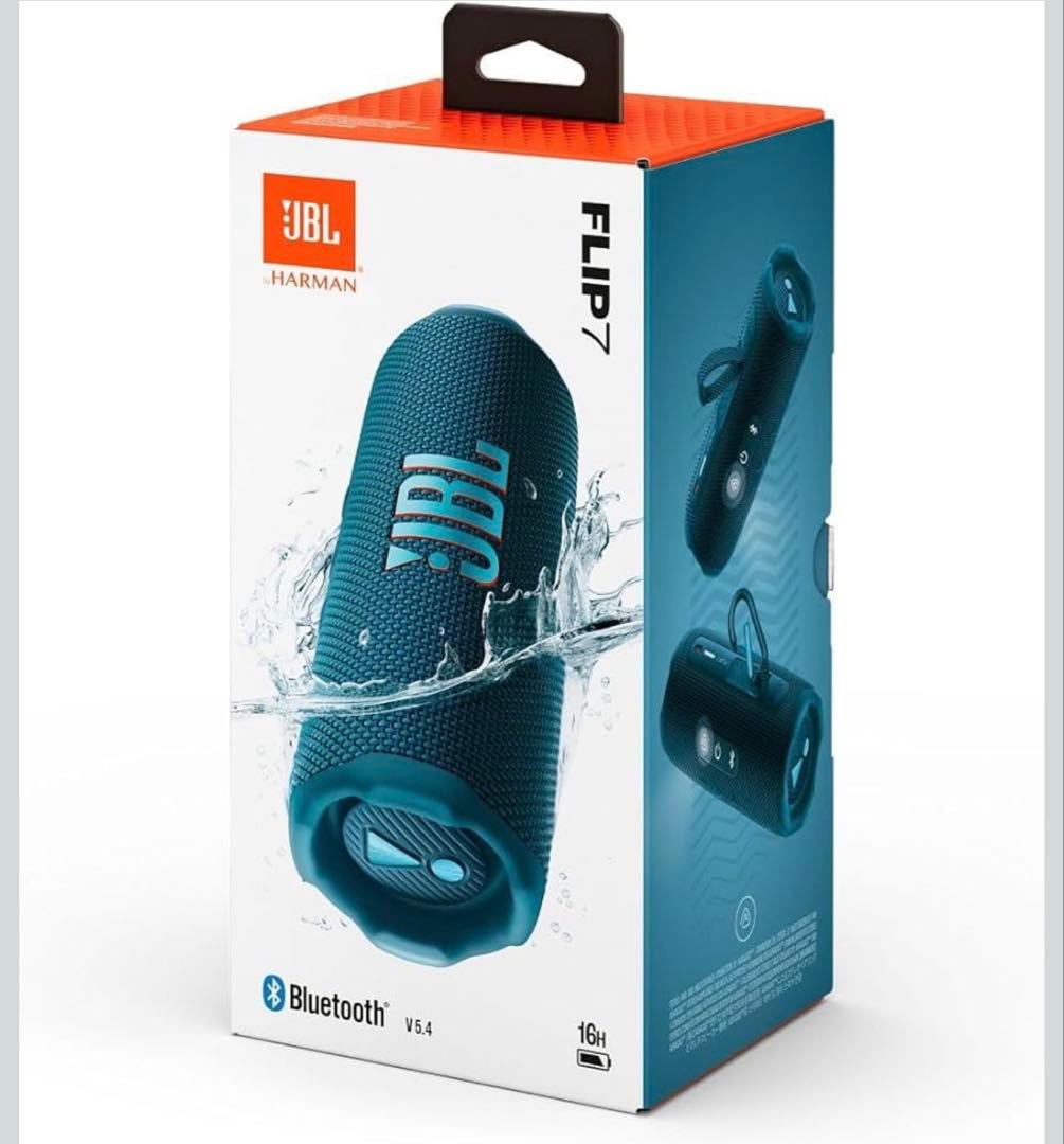 美品 JBL FLIP7 ダークブルー ワイヤレススピーカー 箱付き