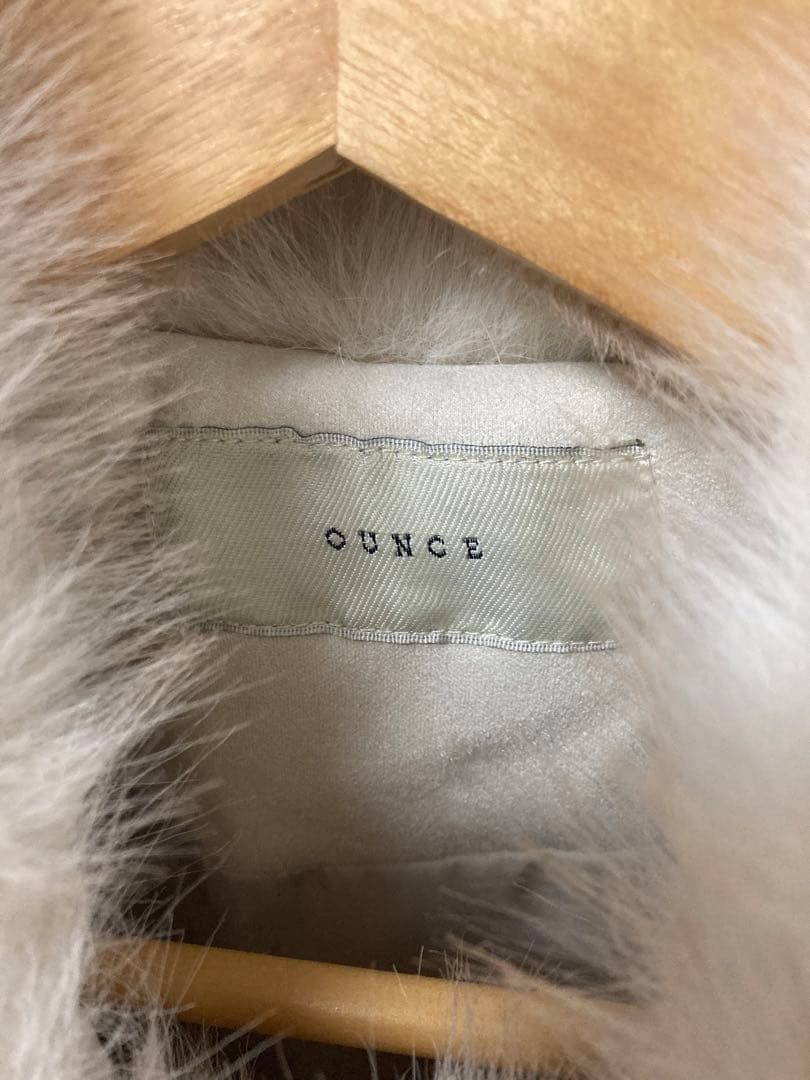 ounceアイボリー ファーコート ショート丈
