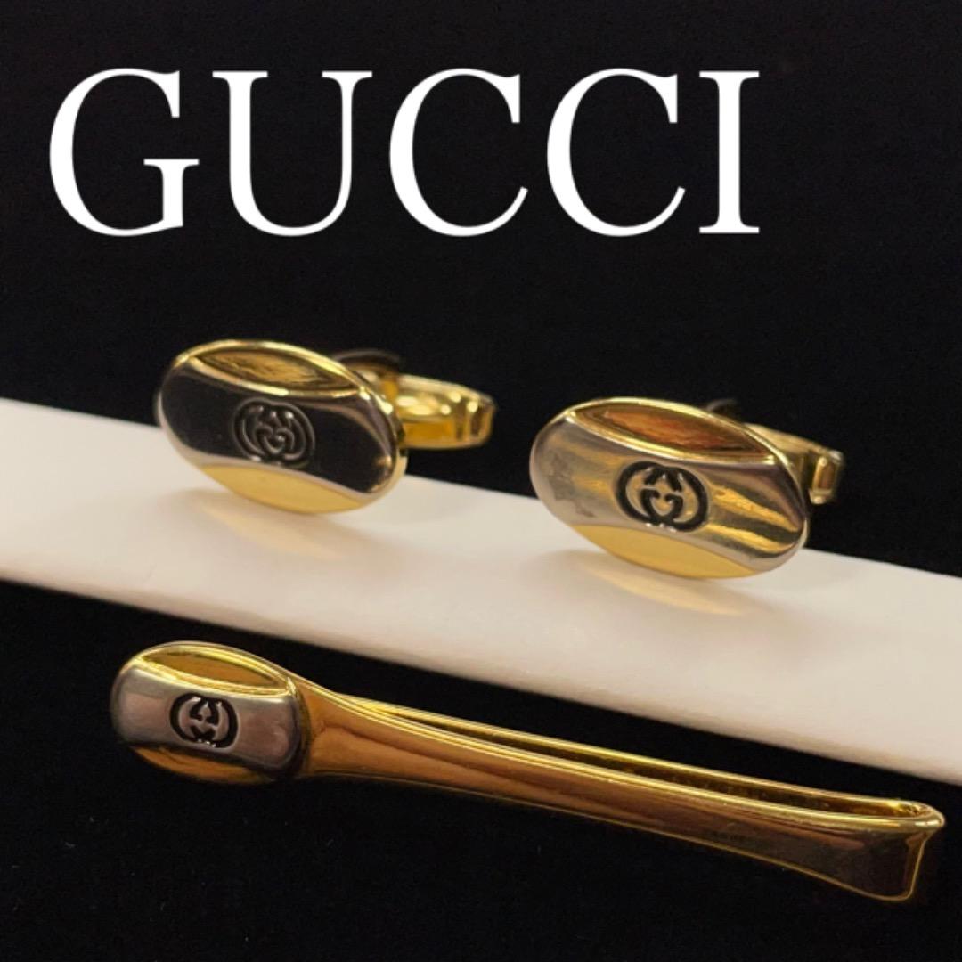 2916 グッチ ヴィンテージ ネクタイピン カフス GG ゴールド