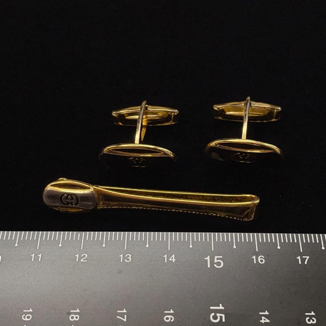 2916 グッチ ヴィンテージ ネクタイピン カフス GG ゴールド