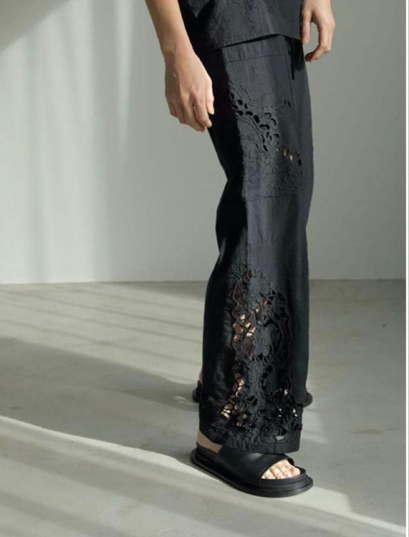 anuke Cutwork Lace Pants レース 黒 38 美品