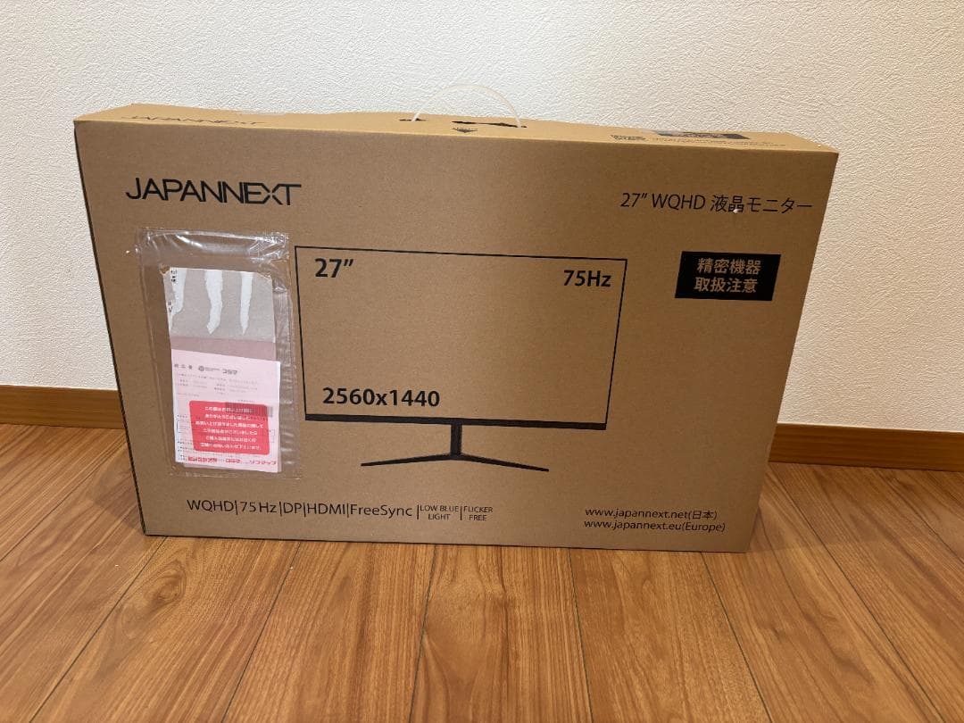 【中古】JAPANNEXT 27インチ WQHD モニター 75Hz
