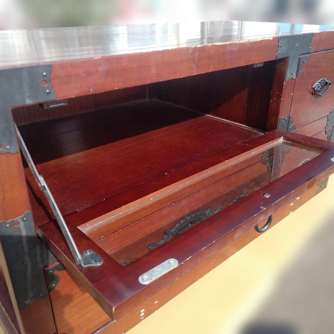 4983）民芸家具・時代箪笥風　和風のテレビ台　８８×４４ｃｍ、高さ４５ｃｍ