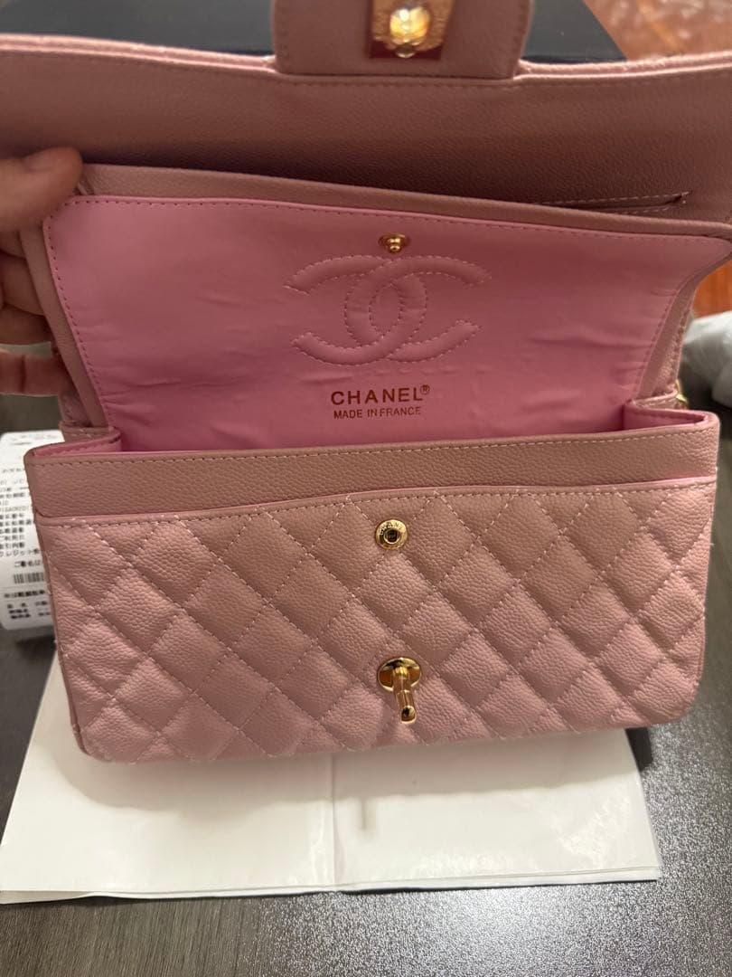 ピンク レザー ショルダーバッグ