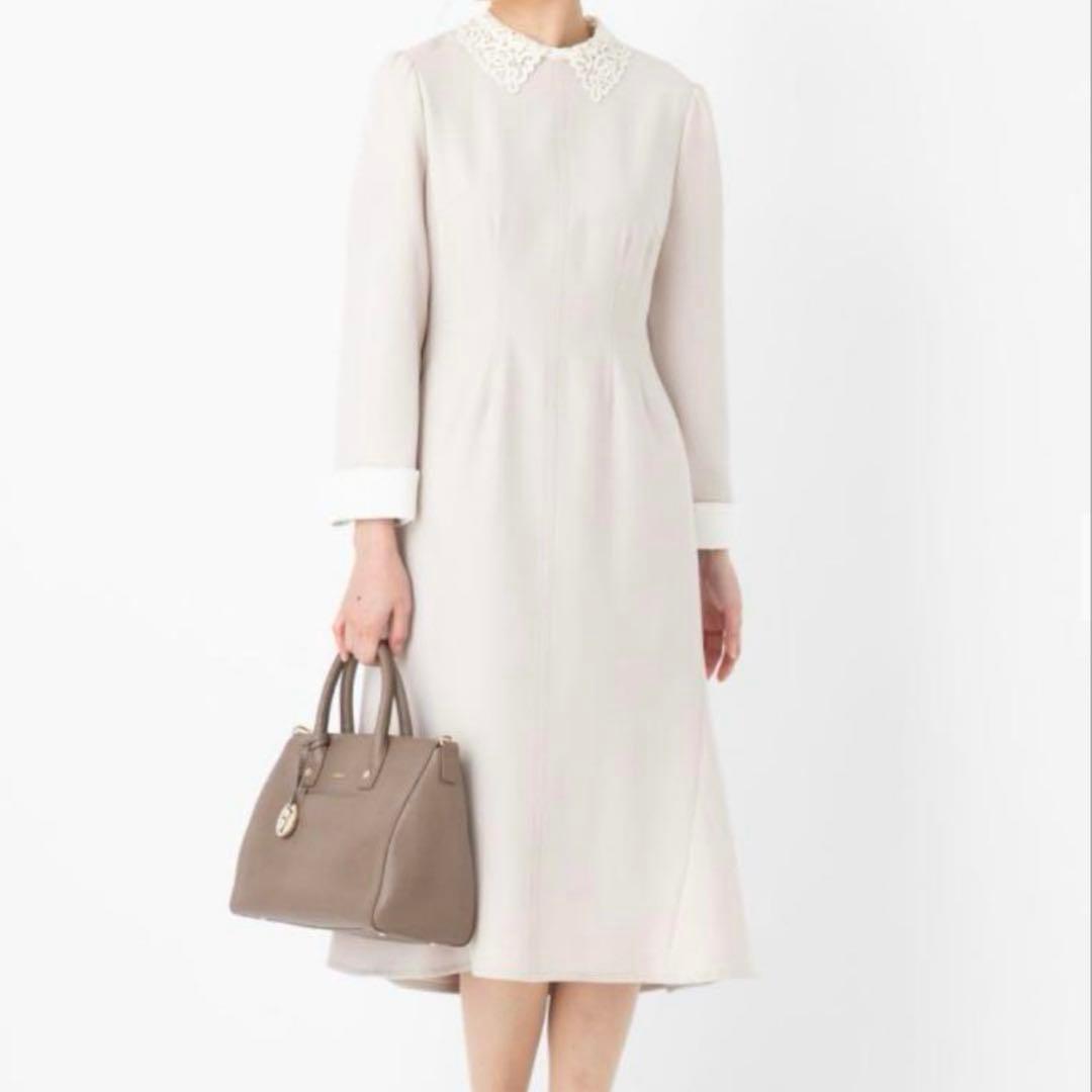 CELFORD セルフォード　刺繍カラータイトワンピース　ベージュ サイズ34