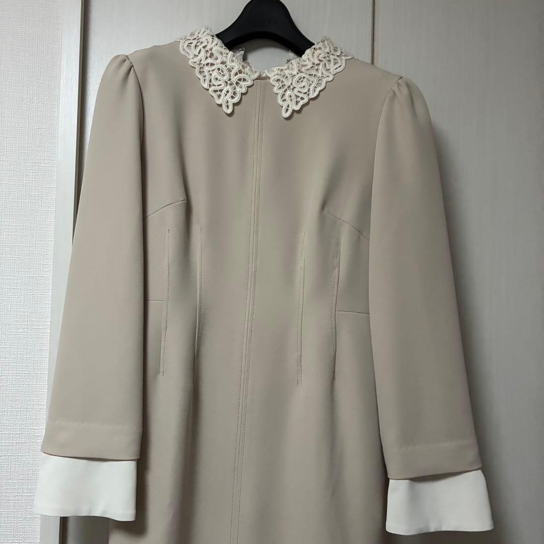 CELFORD セルフォード　刺繍カラータイトワンピース　ベージュ サイズ34