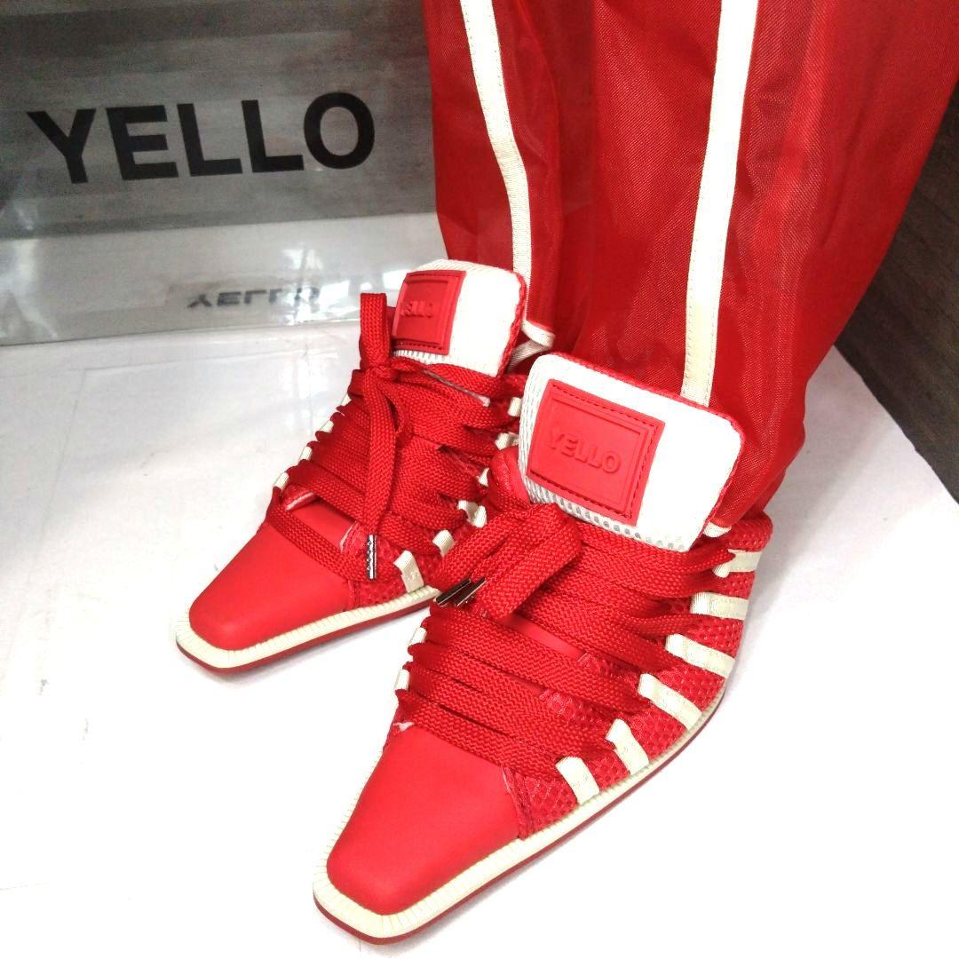 フクページ　極美品　YELLO スニーカーミュール　レース　Lサイズ