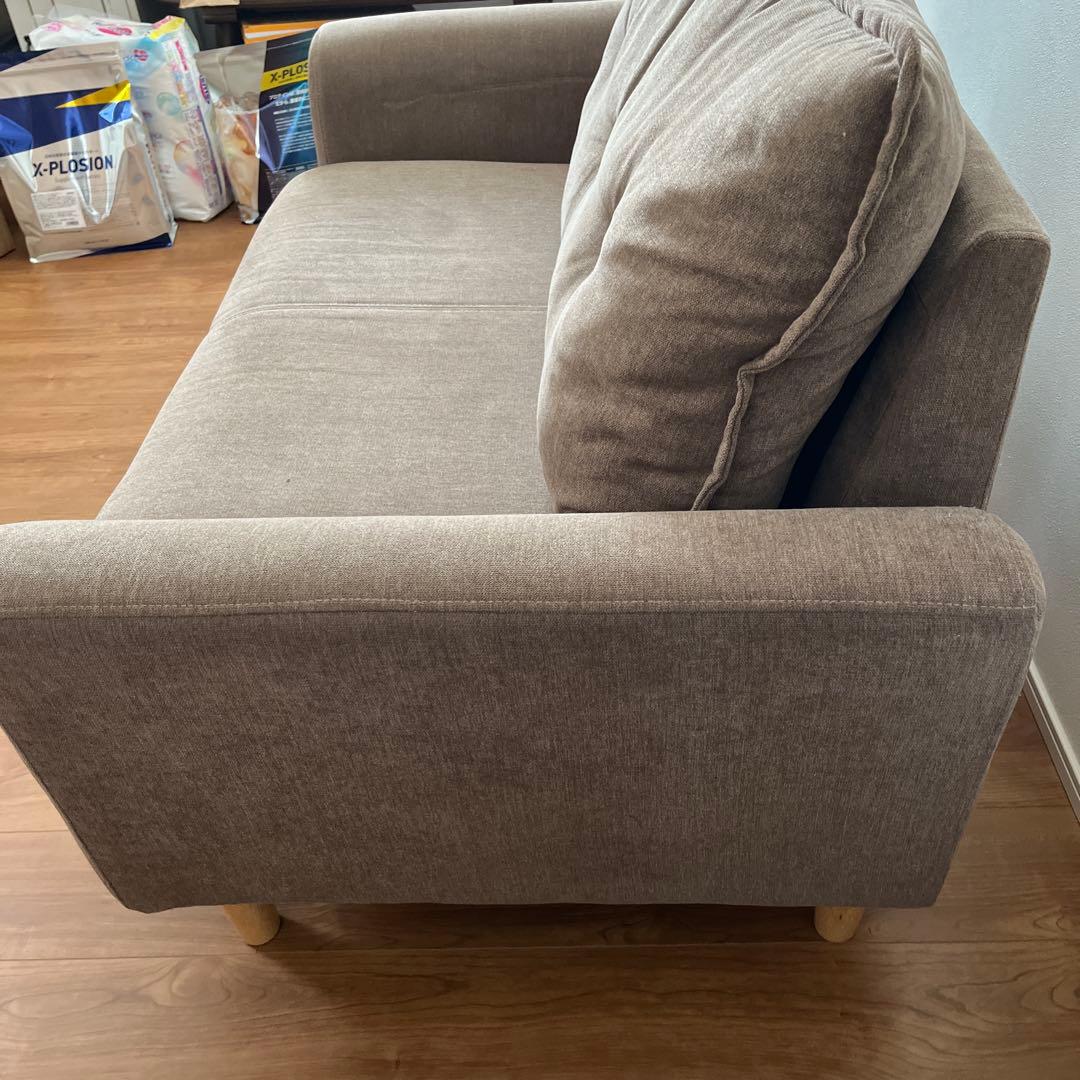 2人がけソファ ブラウン【送料込】