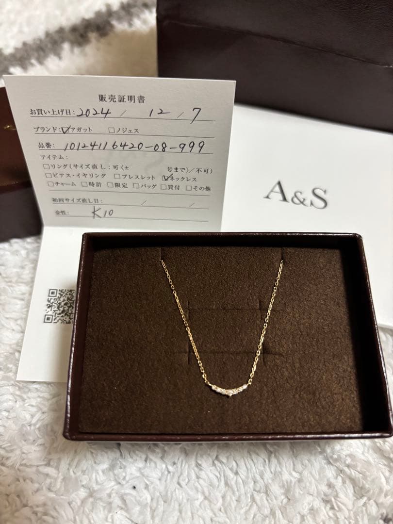 アガット K10 ダイヤモンド ネックレス