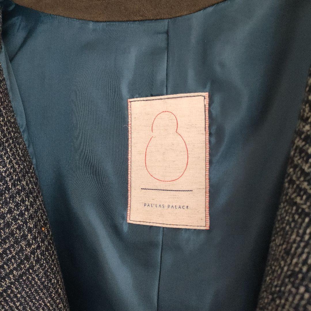 極美品 パラスパレス 撚り杢インディゴコットンツィードベスト FV25332C