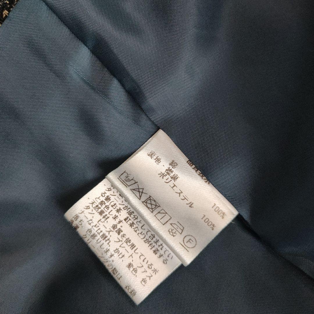 極美品 パラスパレス 撚り杢インディゴコットンツィードベスト FV25332C