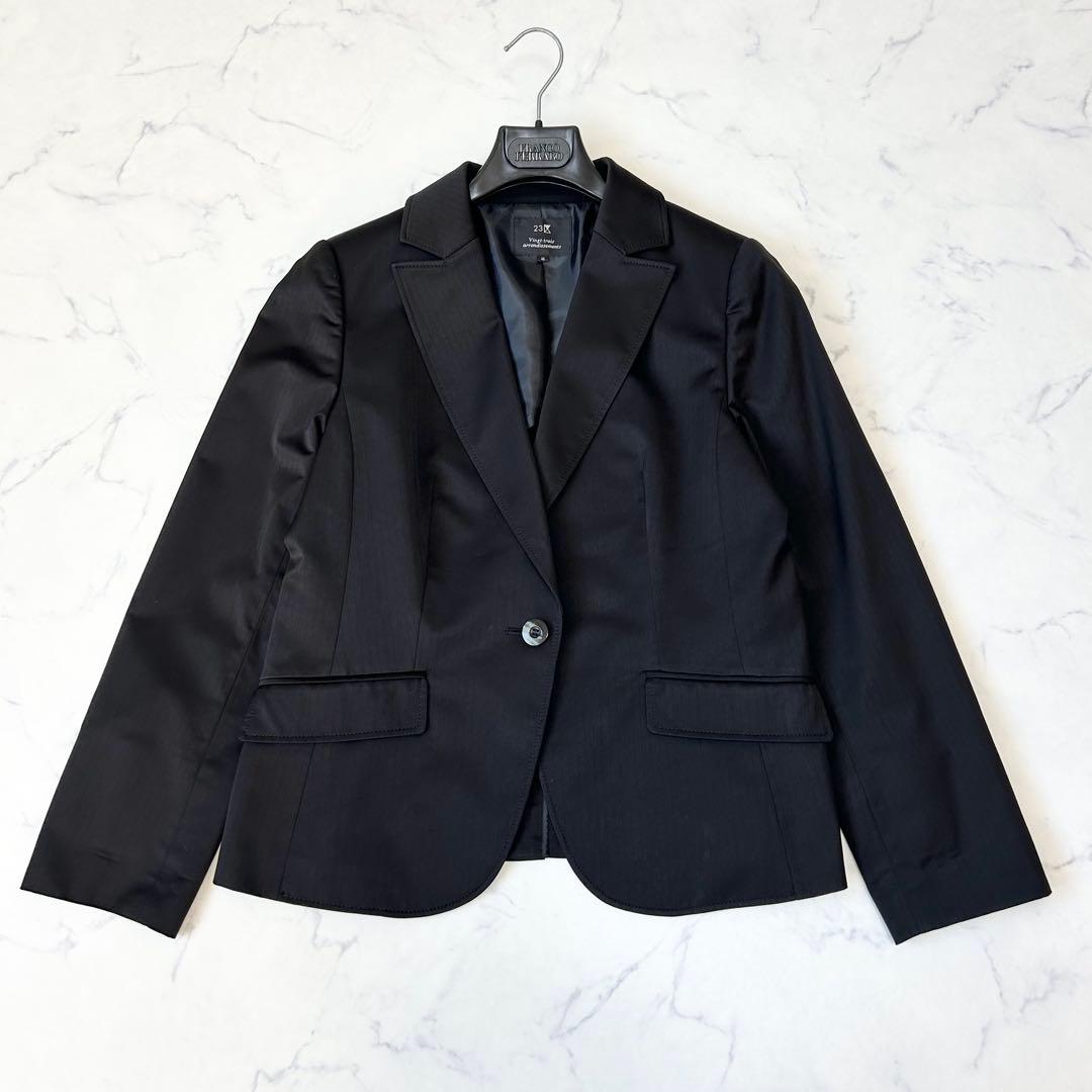 23区 大きいサイズ スカートスーツ セットアップ ジャケット ラップ風スカート