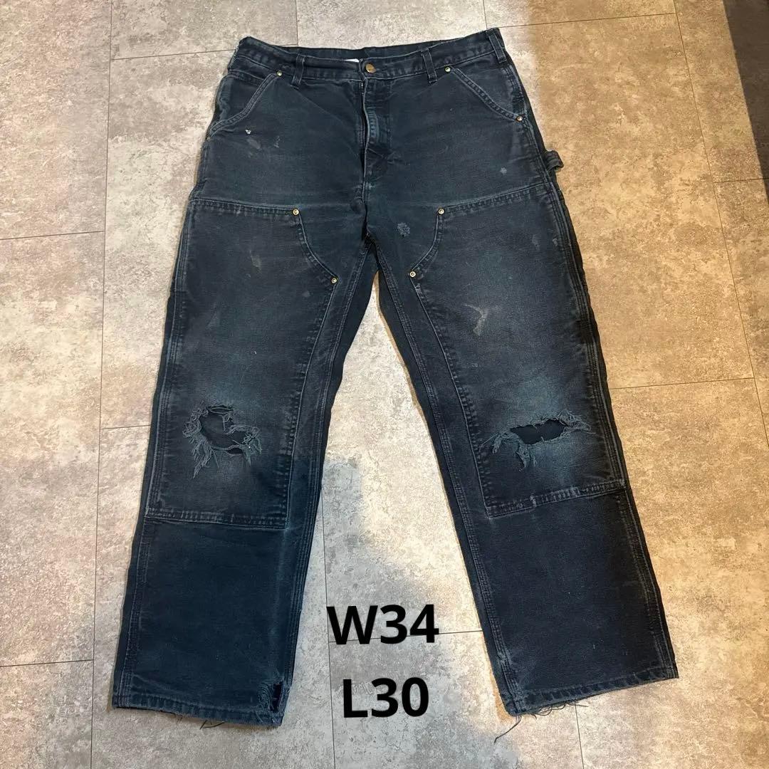 carhartt double knee pants black 34×30