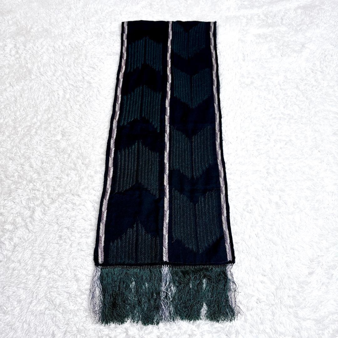 希少✨ DRIES VAN NOTEN シルク混 ストール ウール フリンジ