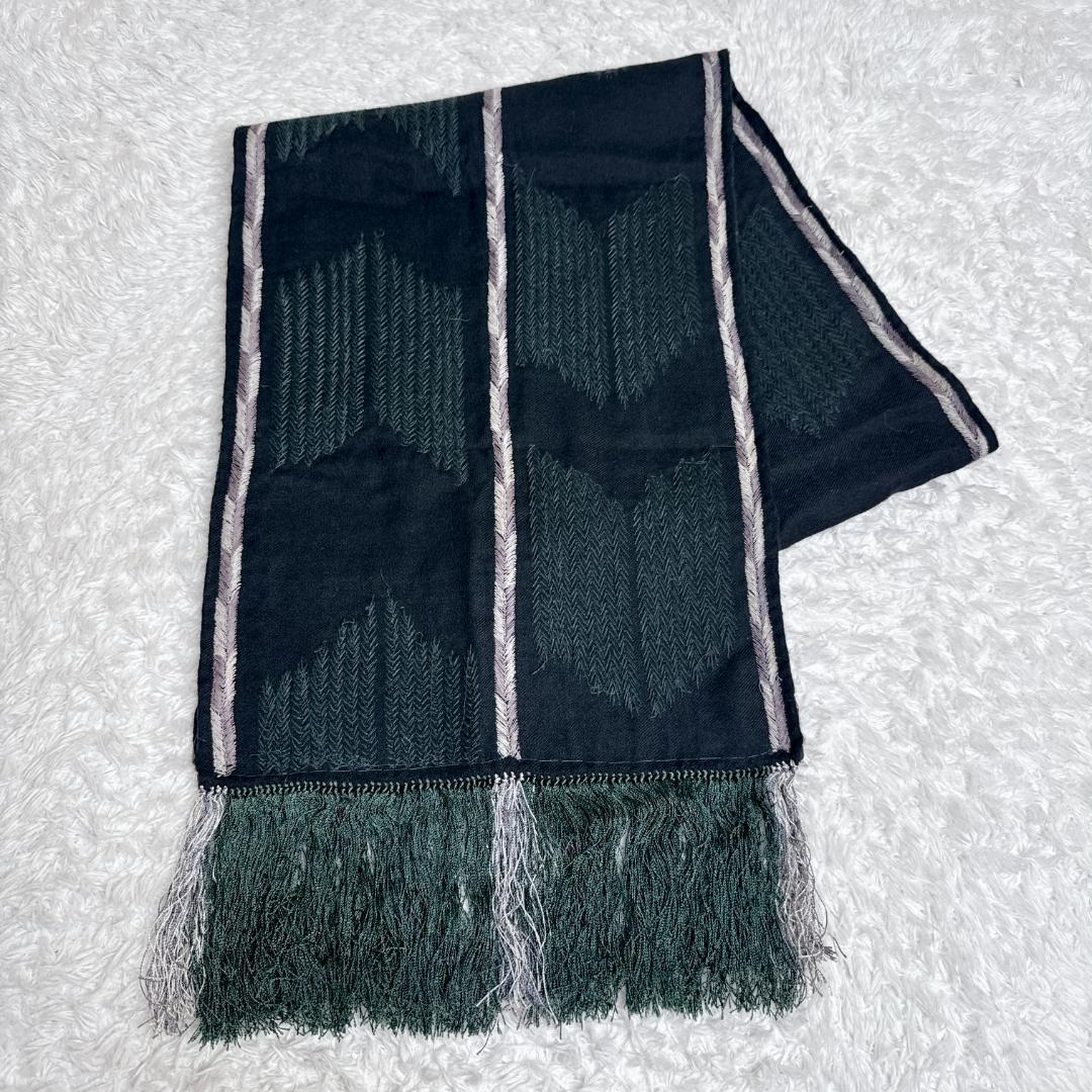 希少✨ DRIES VAN NOTEN シルク混 ストール ウール フリンジ