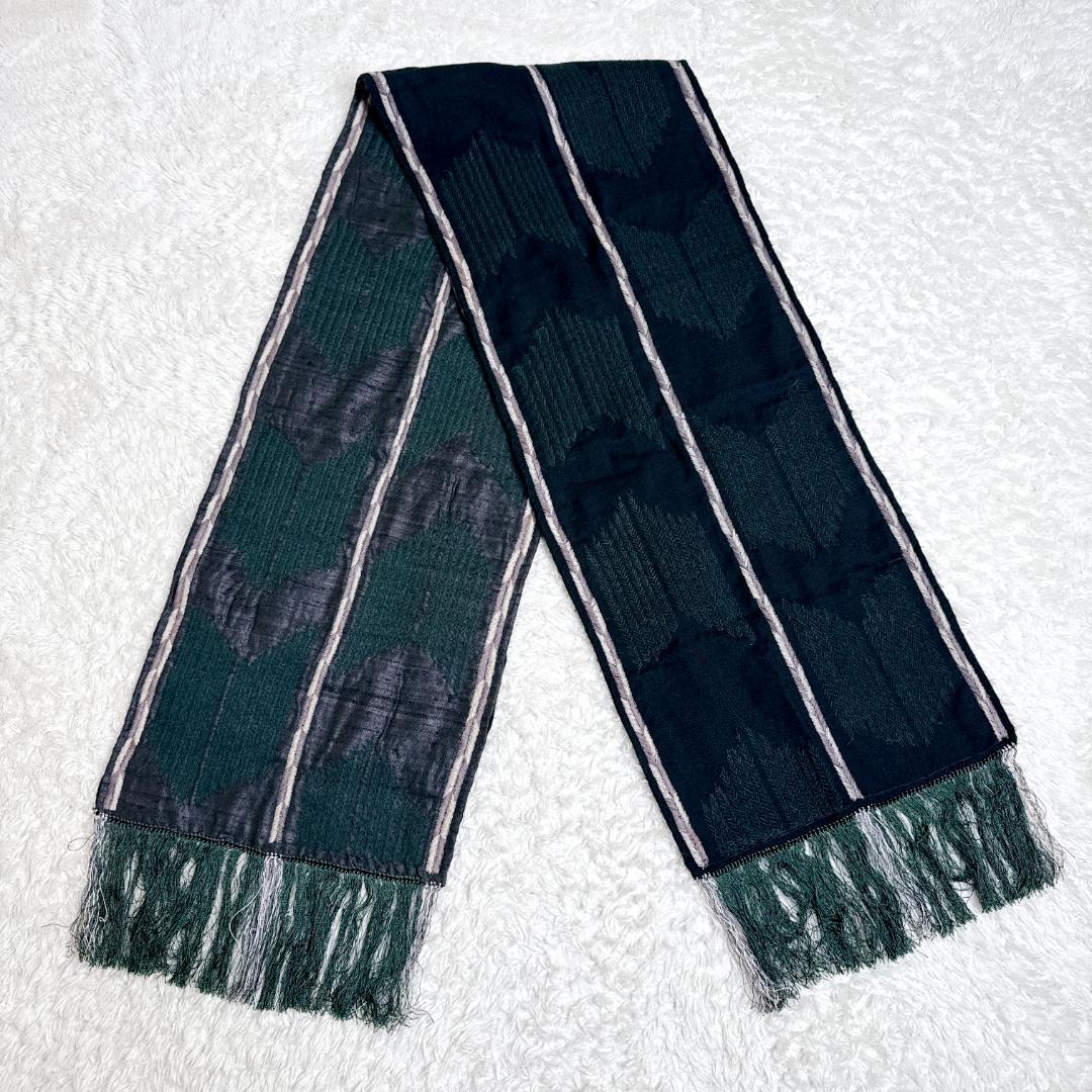 希少✨ DRIES VAN NOTEN シルク混 ストール ウール フリンジ