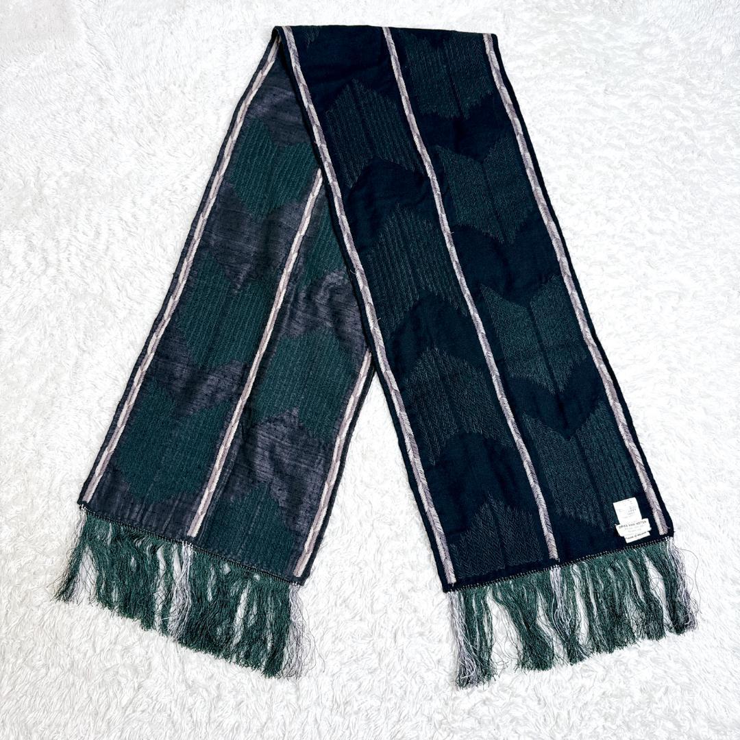 希少✨ DRIES VAN NOTEN シルク混 ストール ウール フリンジ