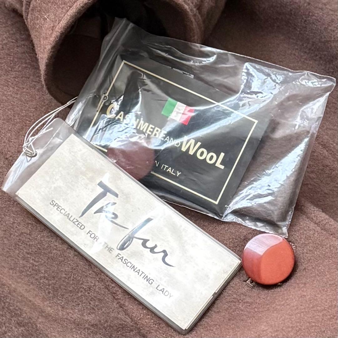 未使用品☆タグ付 カシミヤ ミンク MINK ロングコート 本毛皮 ブラウン