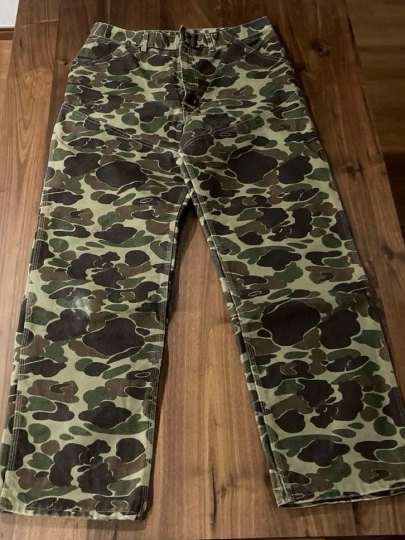 90s Carhartt camouflage duckpants USA製