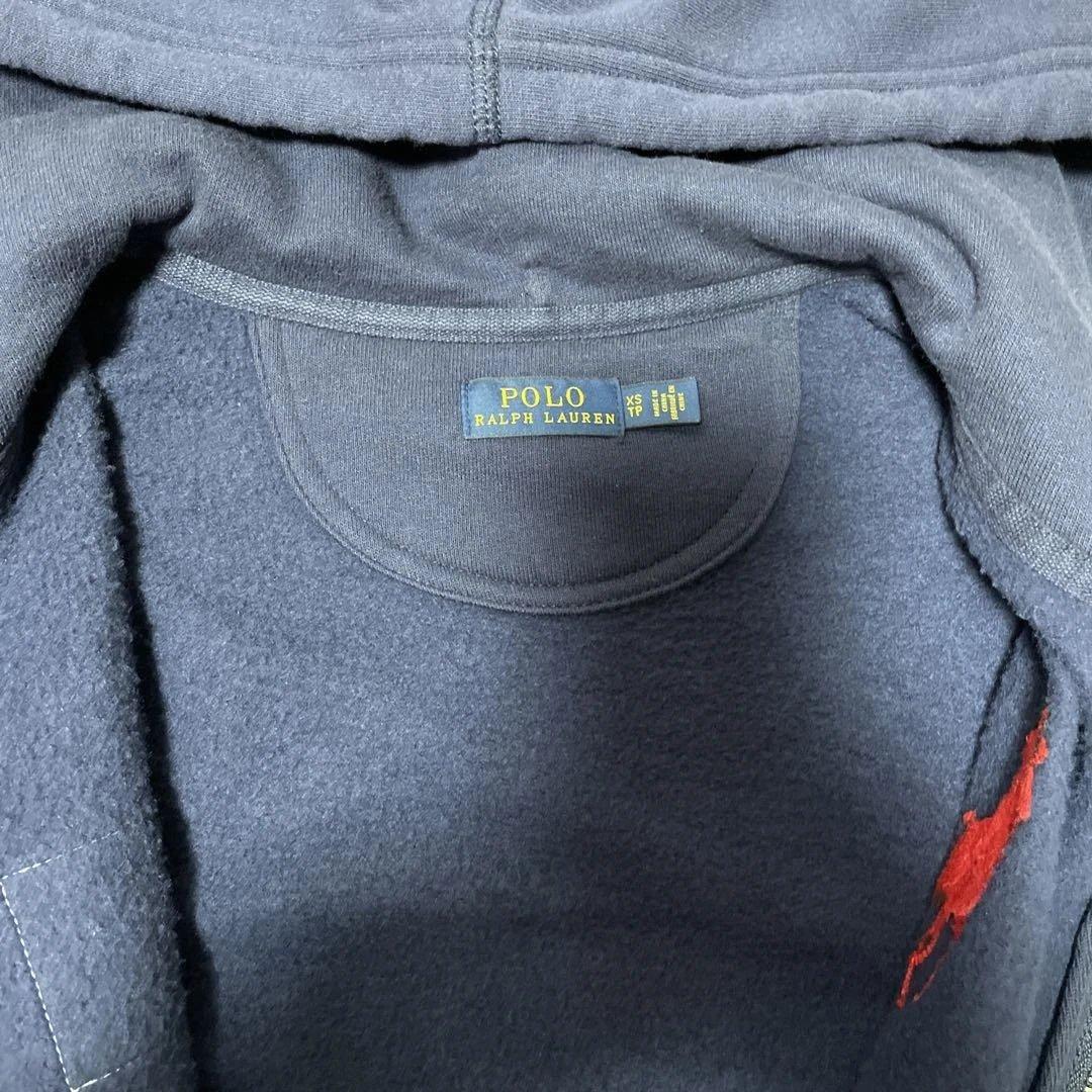 美品　ラルフローレン　ビッグポニー刺繍　パーカー ネイビー　USA国旗