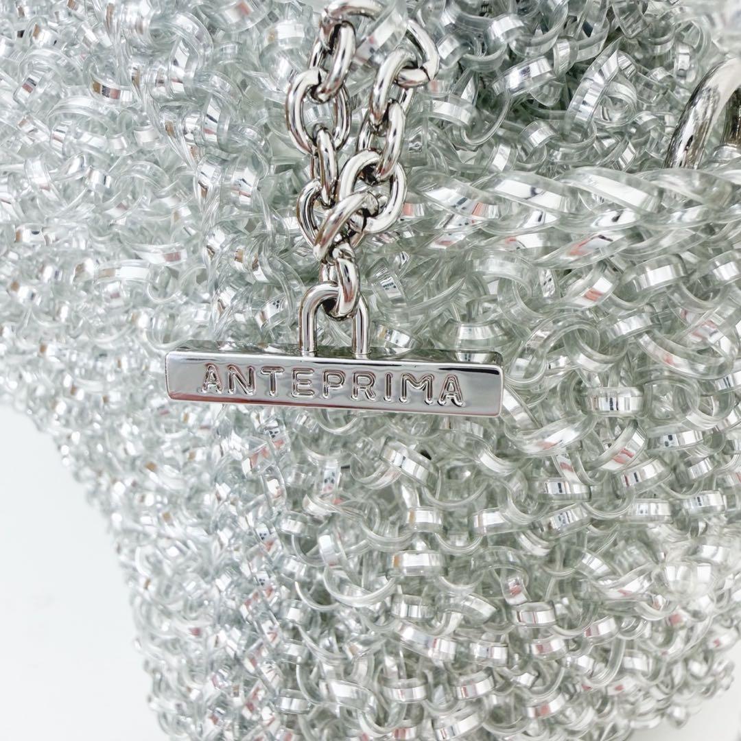 アンテプリマ ボクシー ミディアム ハンドバッグ シルバー　ワイヤーバッグ