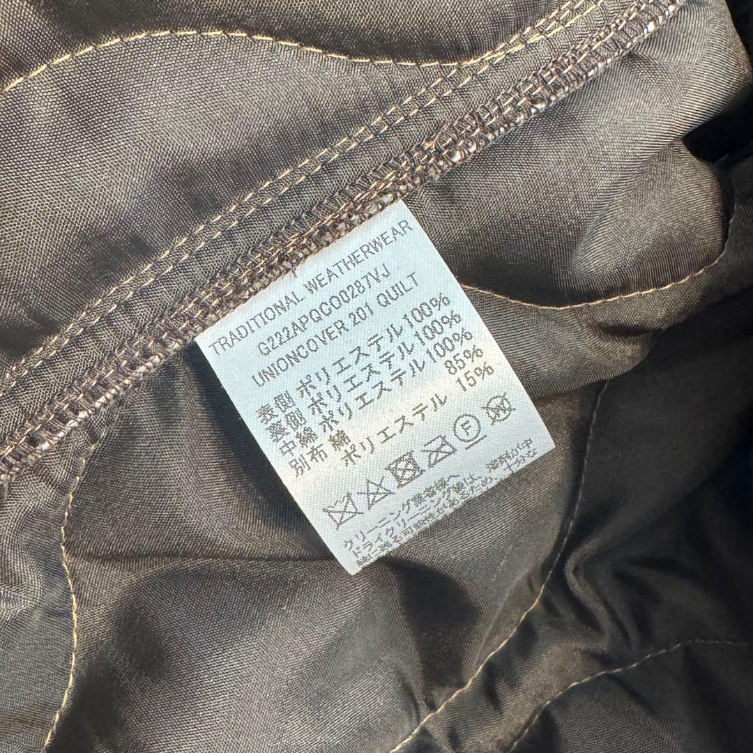 トラディショナルウェザーウェア　ユニオンカバーキルト201 キルティング 38