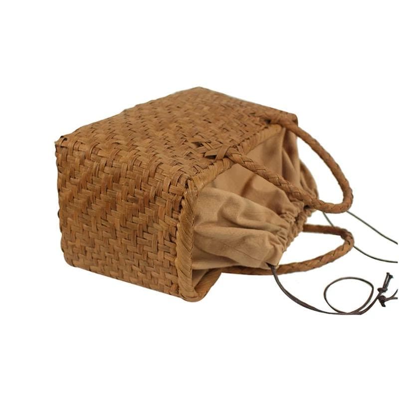 山葡萄 かごバッグ 網代編み 籠 手提げ 内布付き 収納袋 茶箱