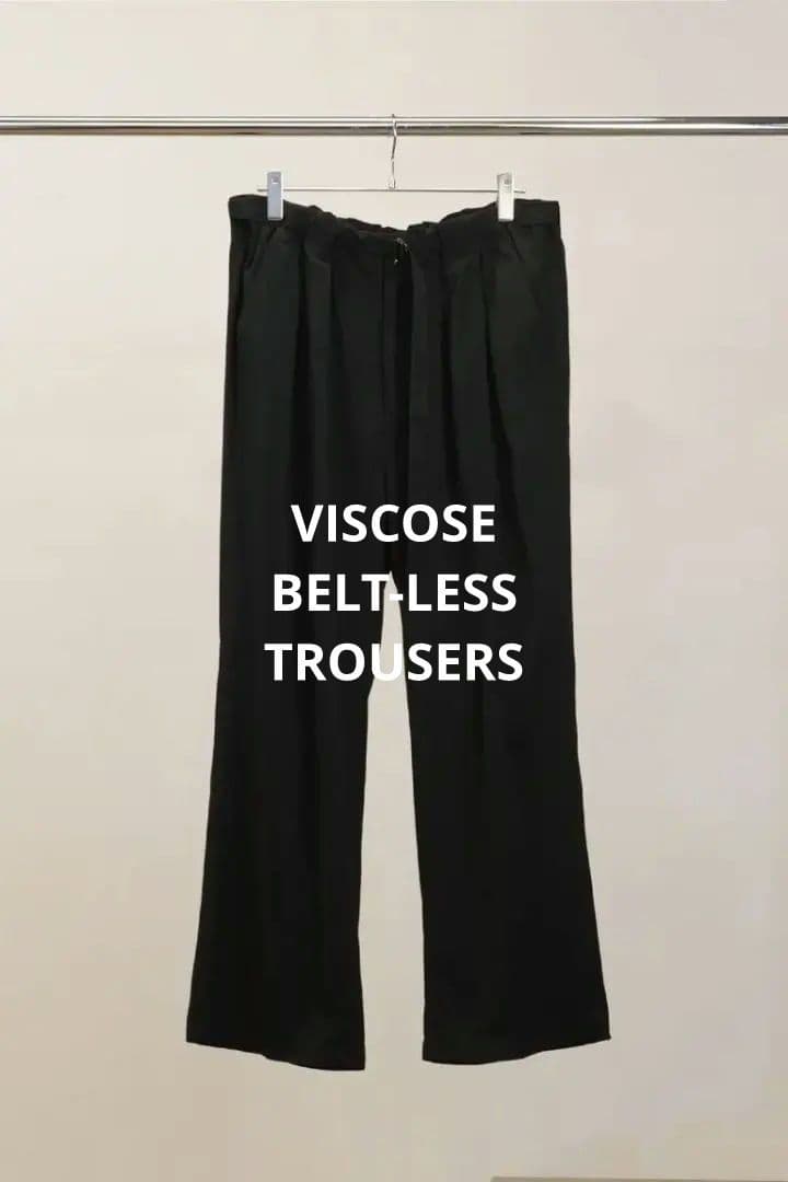パンツ ANCELLM 26ss VISCOSE BELT-LESS TROUSERS