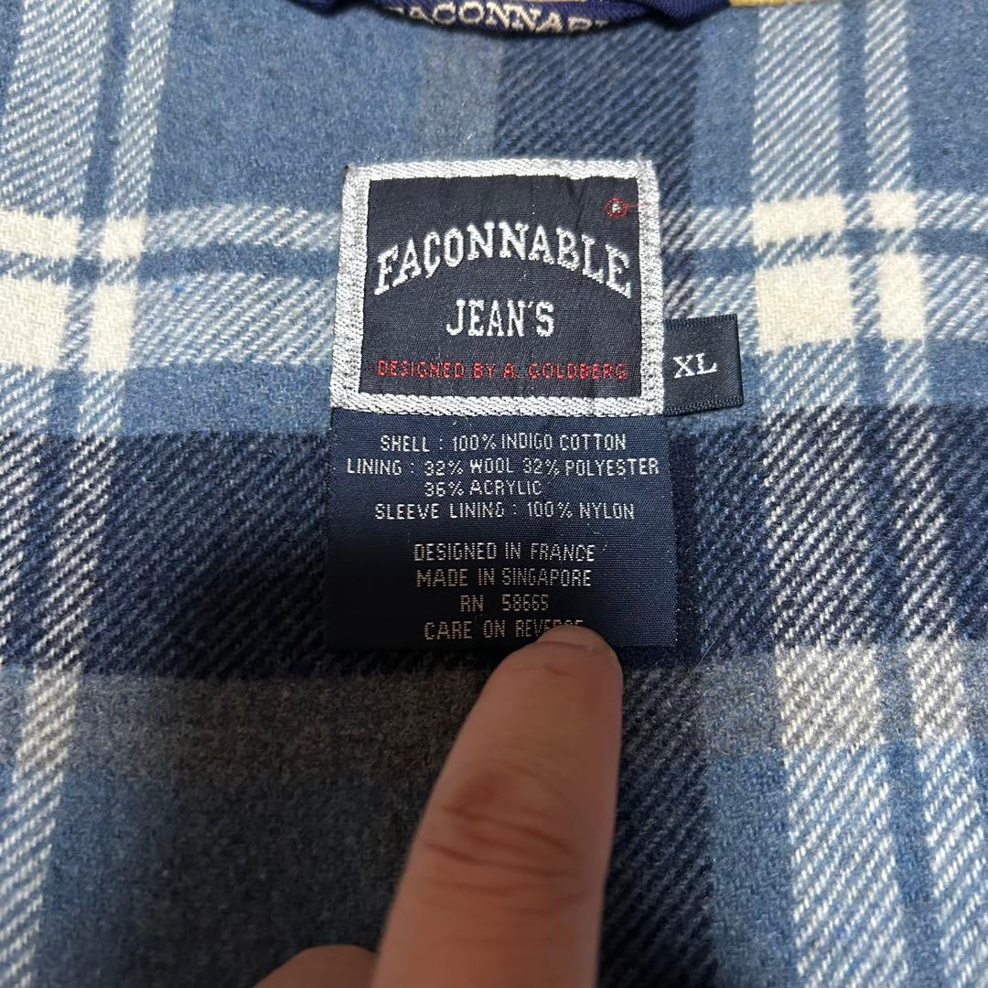 FAÇONNABLE JEAN'S 90s チェック柄 裏地 カバーオール XL