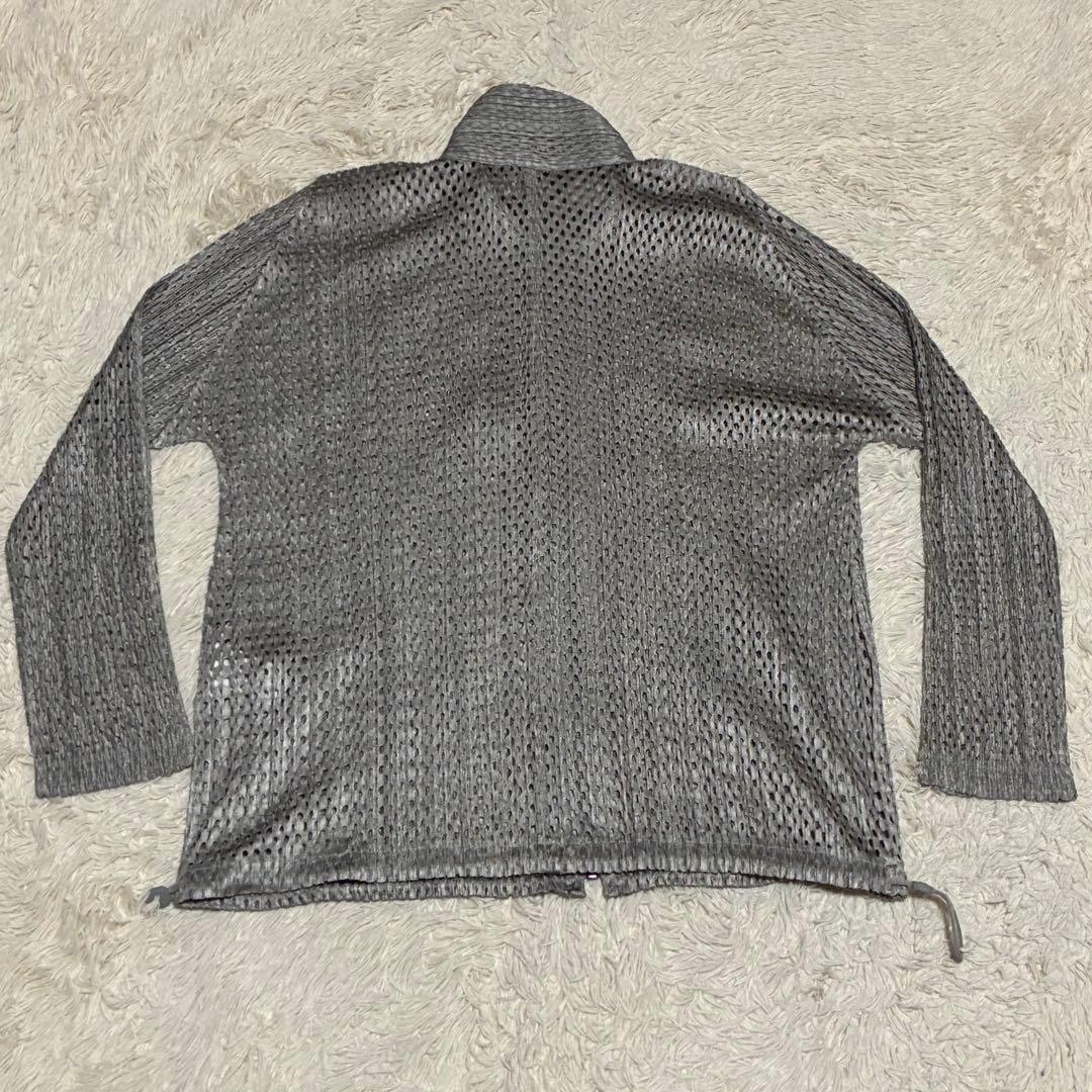 希少 プリーツ プリーズ イッセイミヤケ メッシュ ジップアップ ジャケット