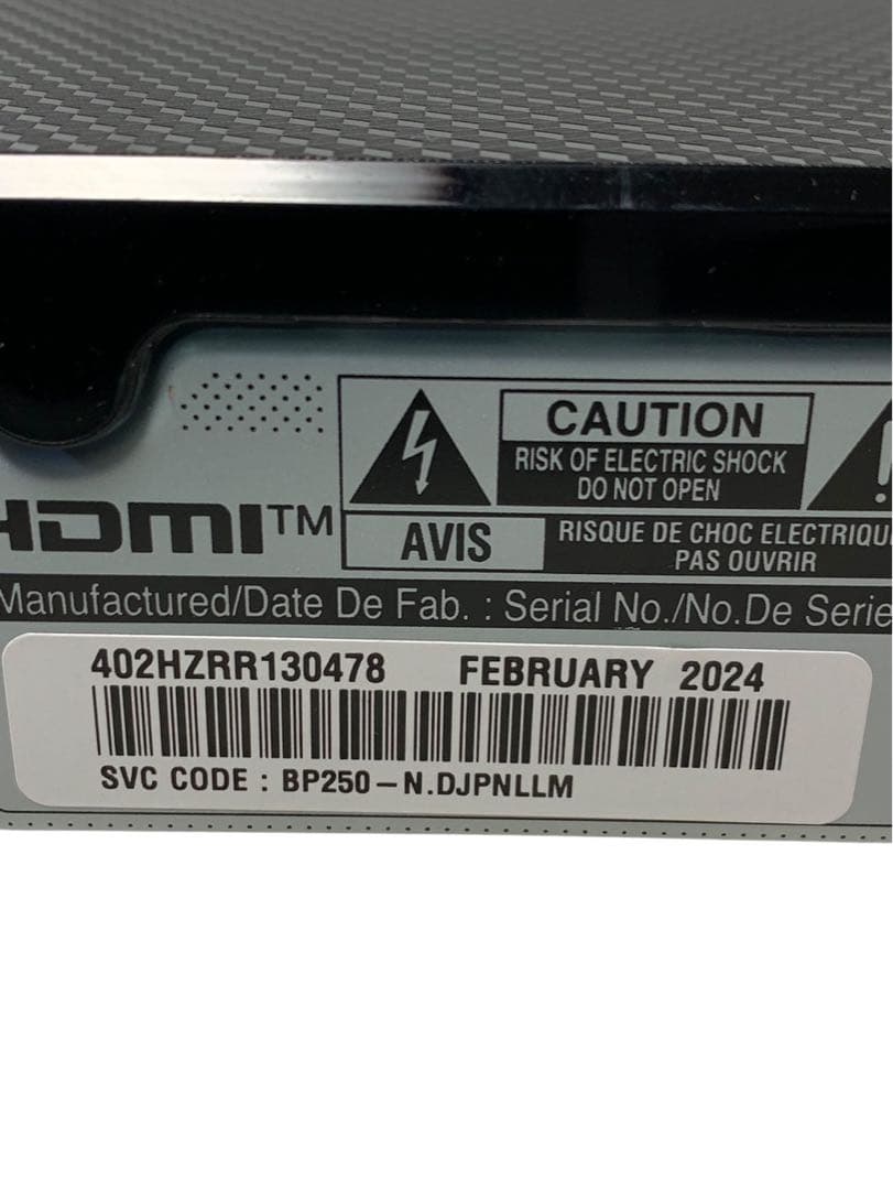 LG Blu-ray•DVDプレイヤー BP-250 2024年製