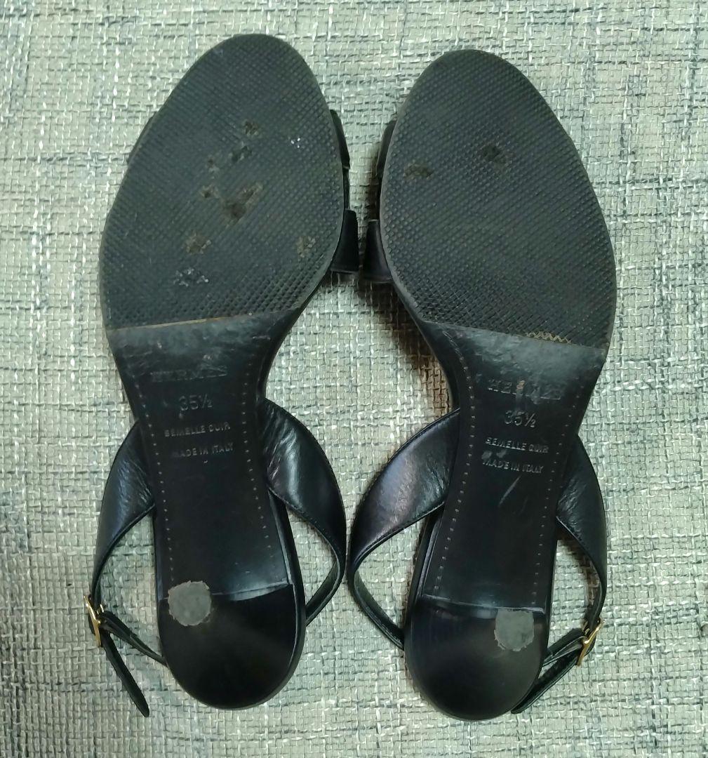 エルメス サンダル 35 1/2 レディース 黒