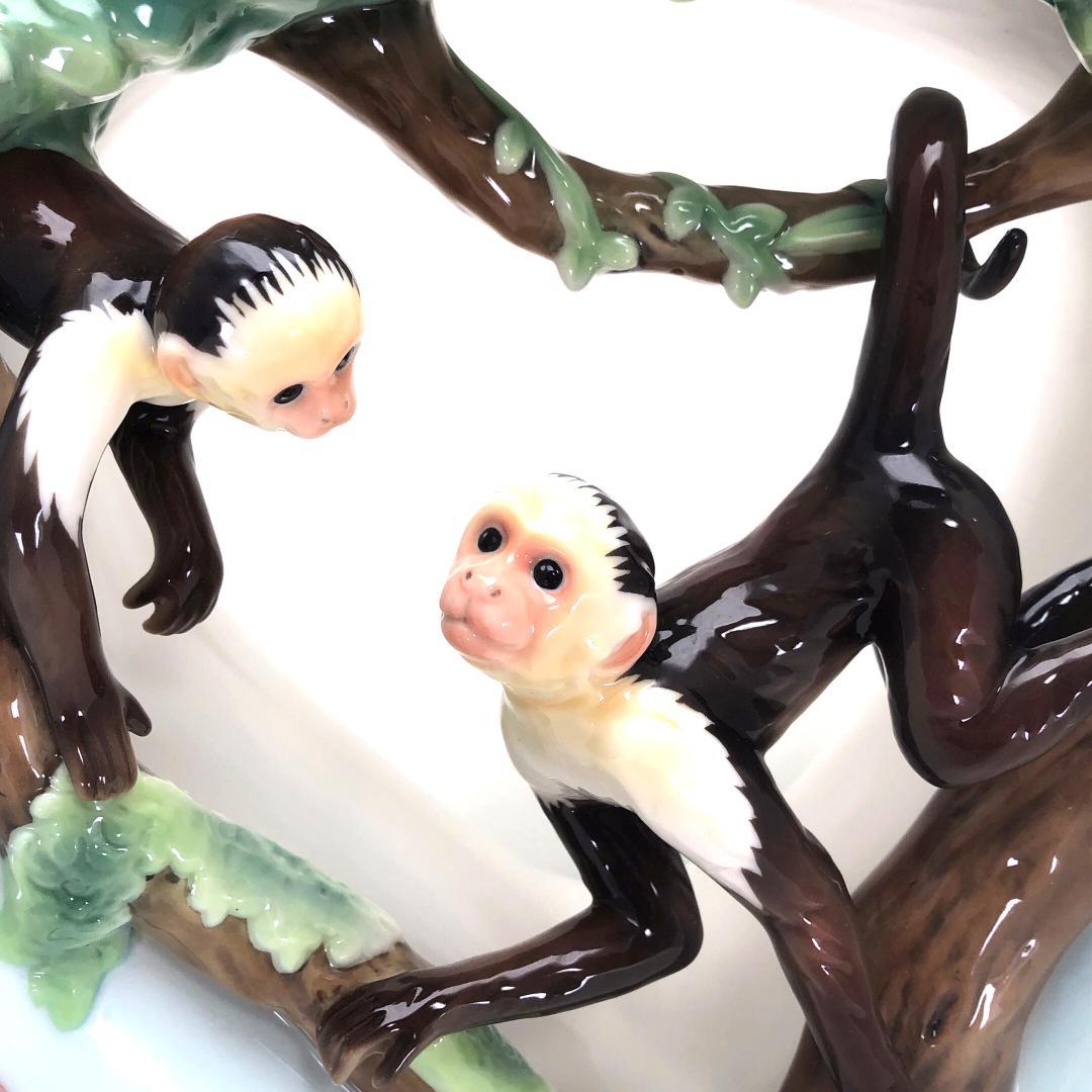 【大型・美品・箱付き】フランツ／親子のモンキー フラワーベース