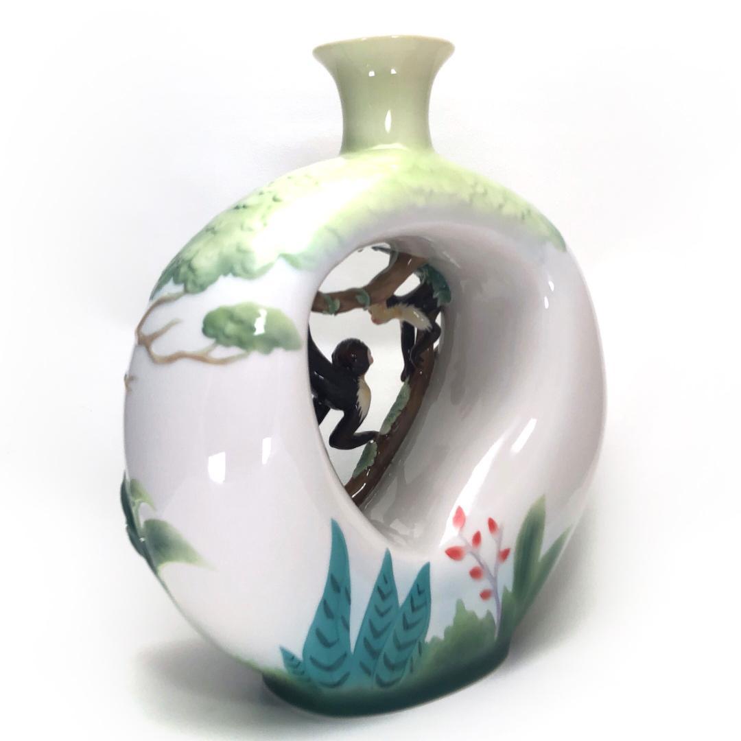 【大型・美品・箱付き】フランツ／親子のモンキー フラワーベース