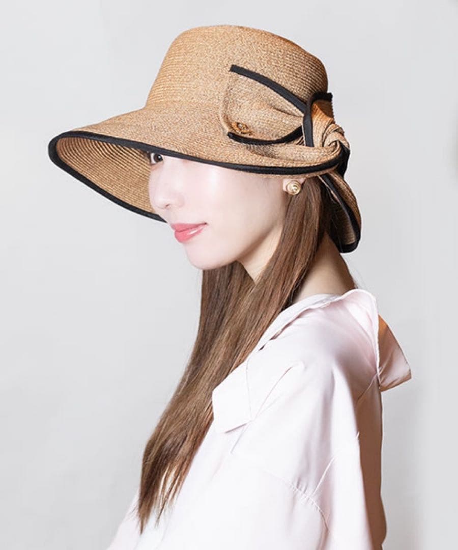 CA4LA 麦わら帽子 リボン カシラ