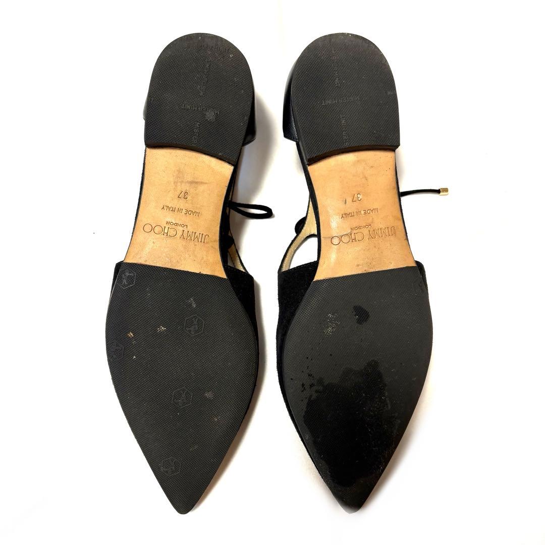 ジミーチュウ★Vanessa★黒スエード フラットシューズ★37