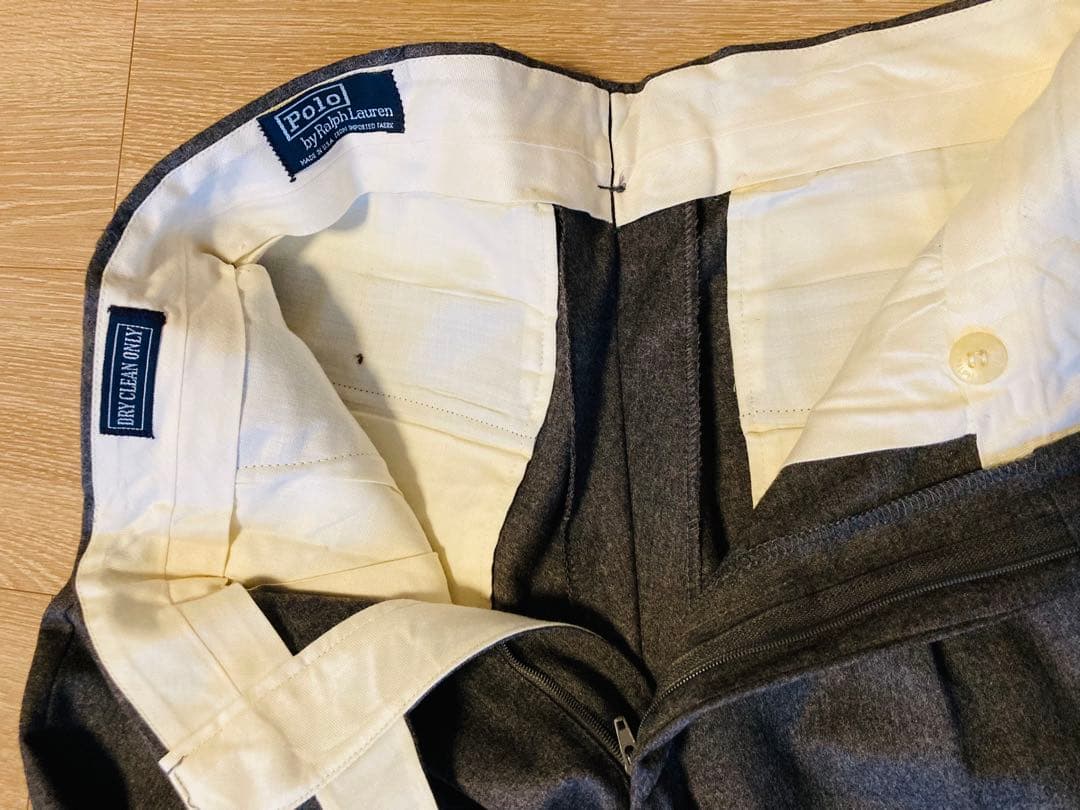 POLO ラルフローレン アメリカ製 ツータック ウール スラックス 82