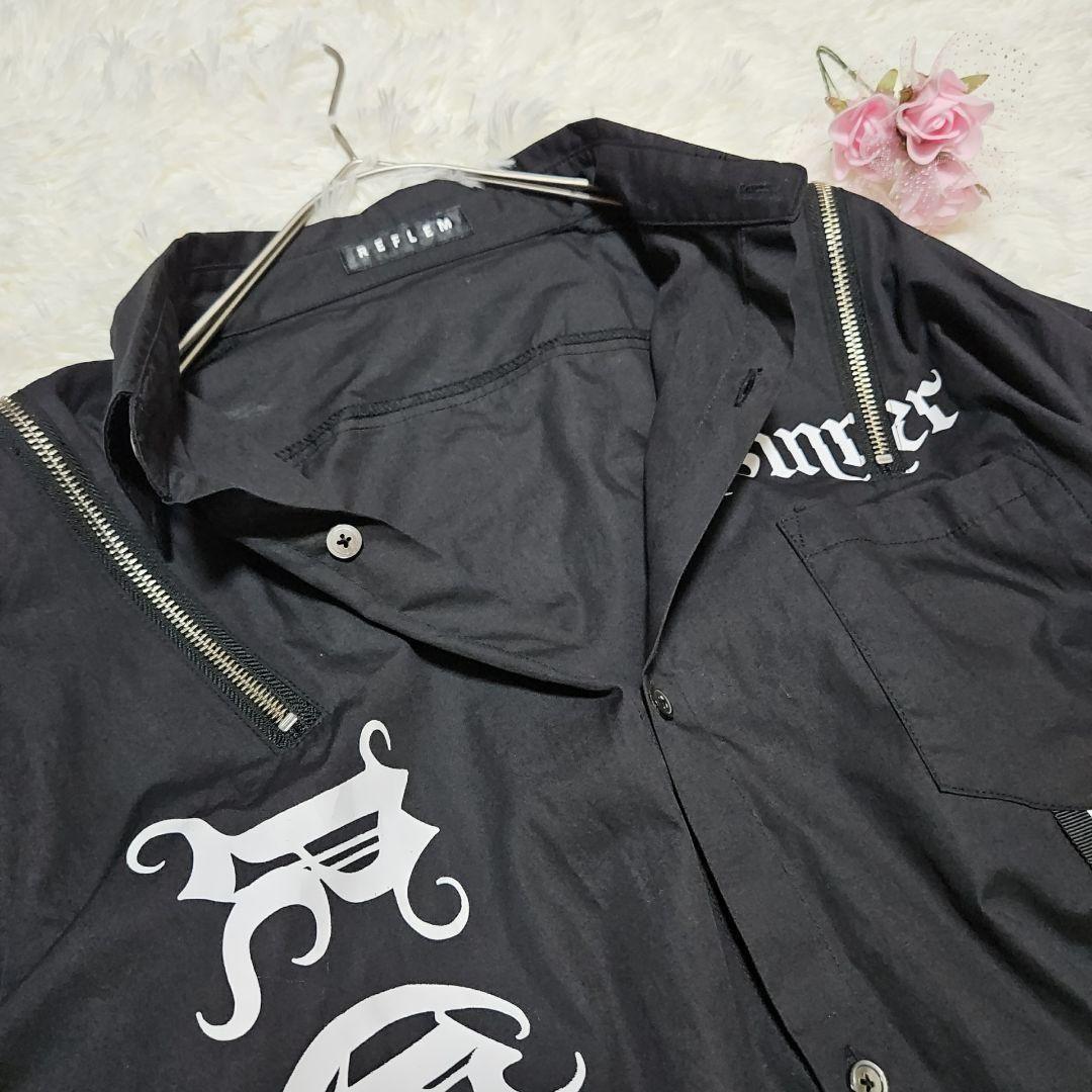 美品♥ レフレム 【F】Dリングデザインロングシャツ ブラック レディース