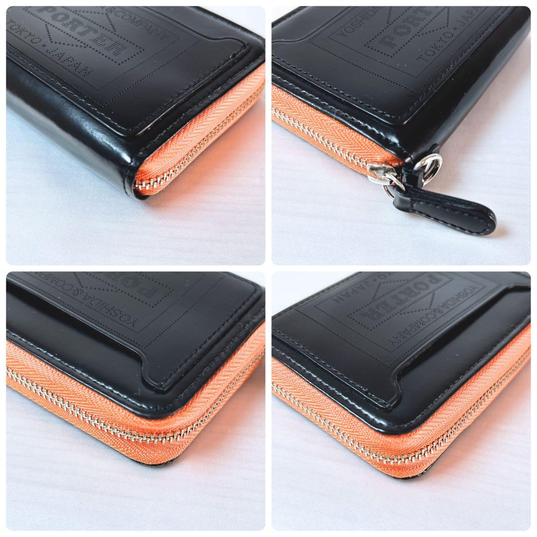 限定品 PORTER 6連 キーケース カードケース ガラスレザー ブラック