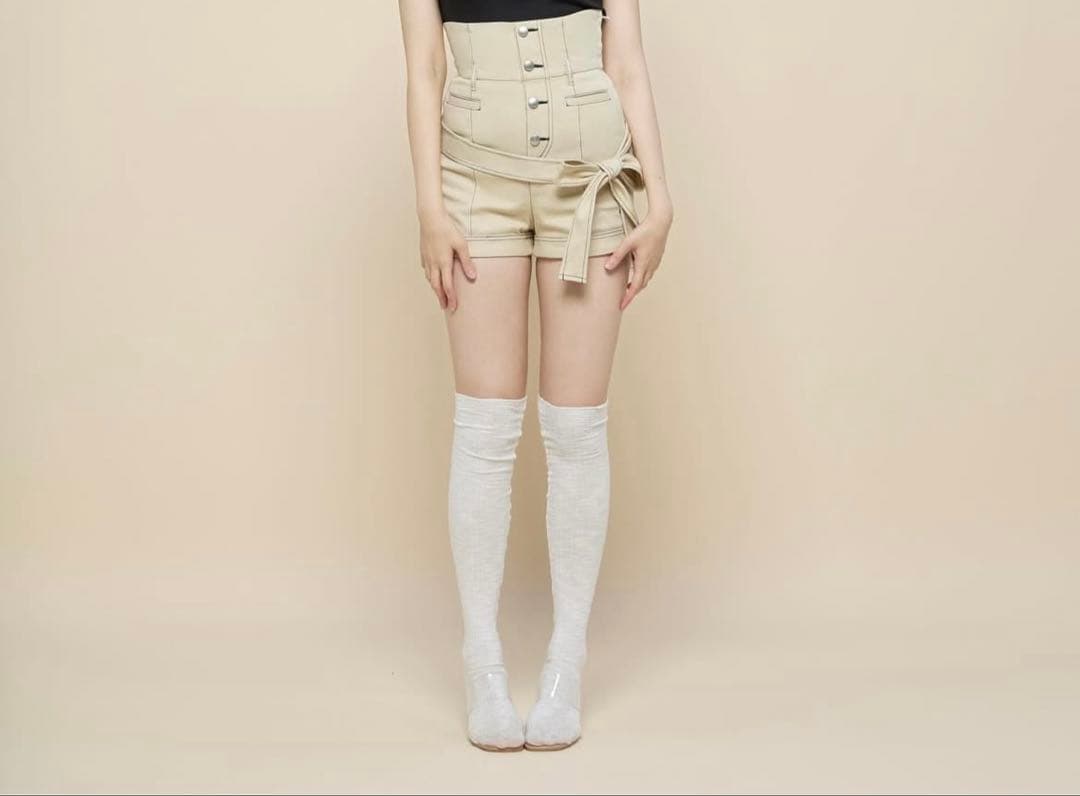 ANDMARY ハイウエストリボンパンツ