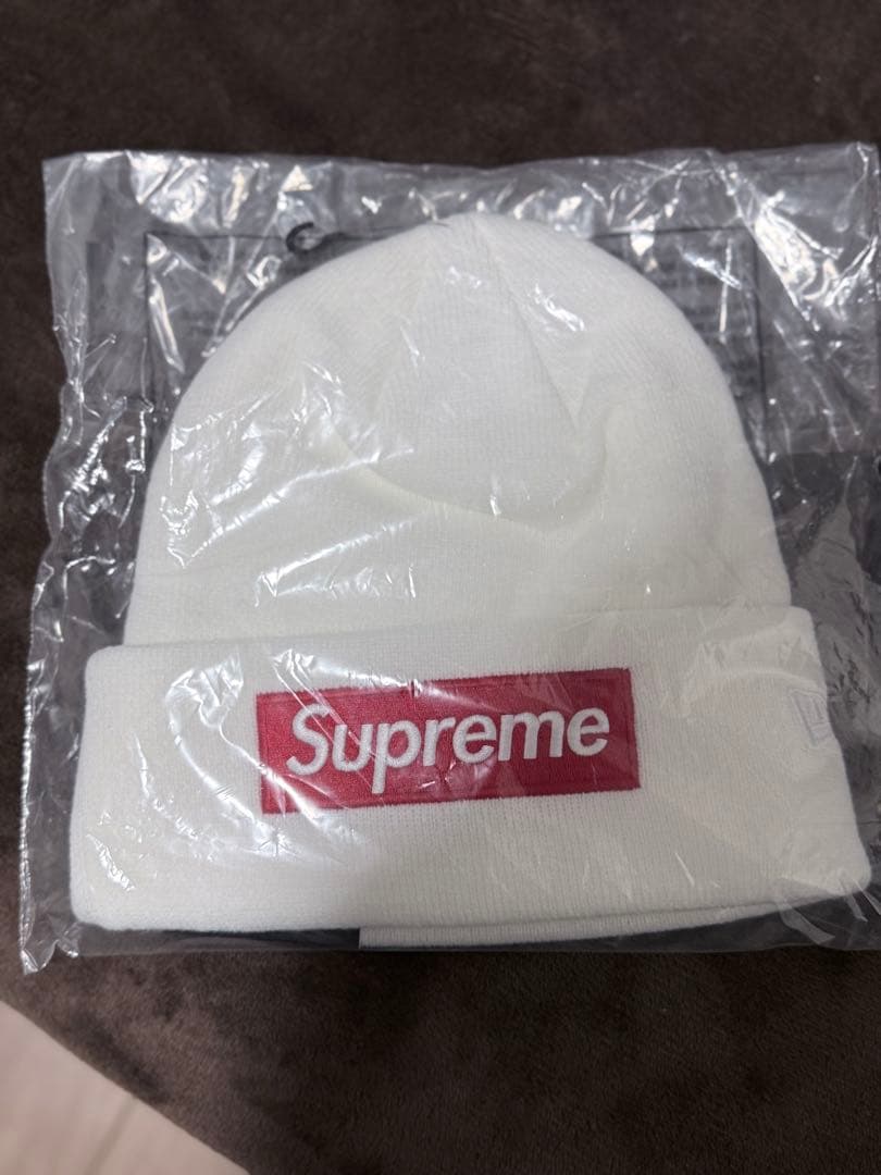 帽子 Supreme X new era box logo beanie white