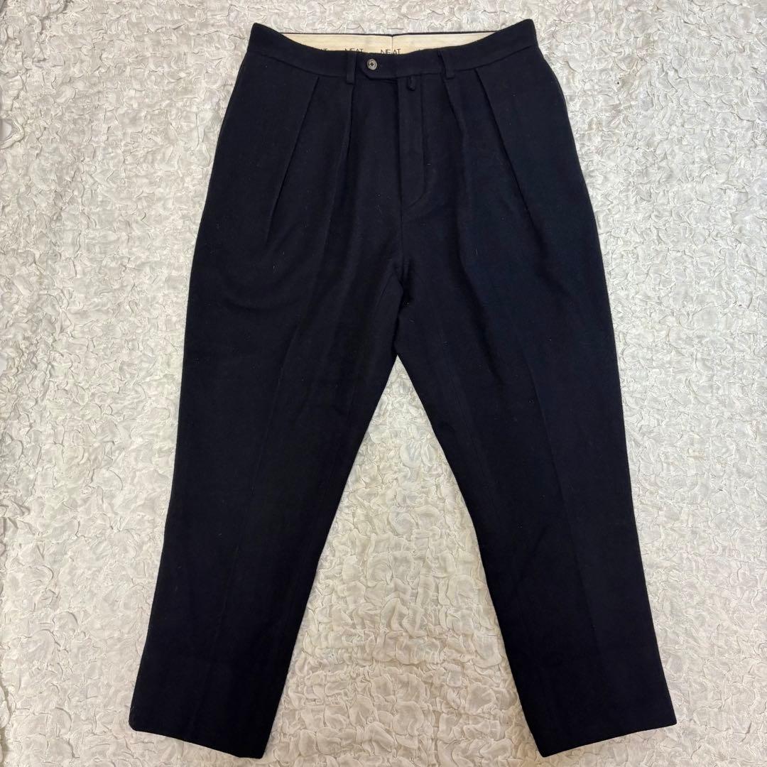 肉厚 NEAT メルトンウールテーパードスラックス 極暖