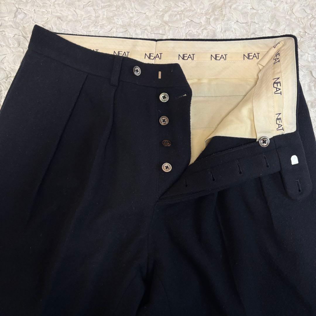 肉厚 NEAT メルトンウールテーパードスラックス 極暖