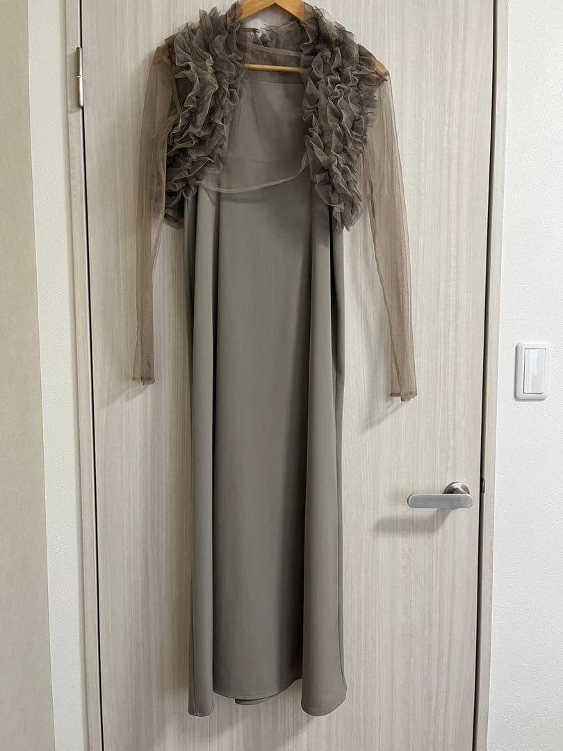 フリル ロング　パーティードレス S