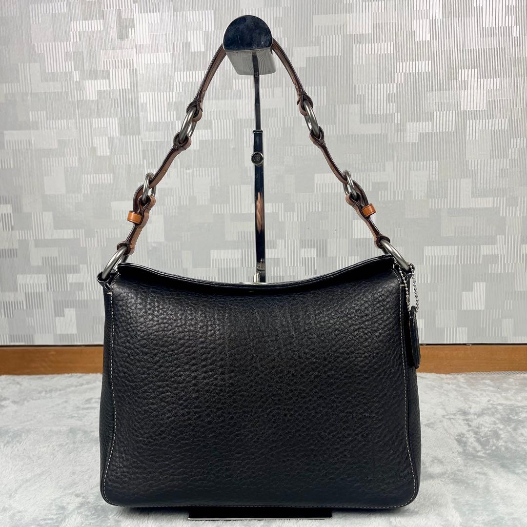 Coach ターンロック ワンショルダーバッグ ブラック 黒 レザー