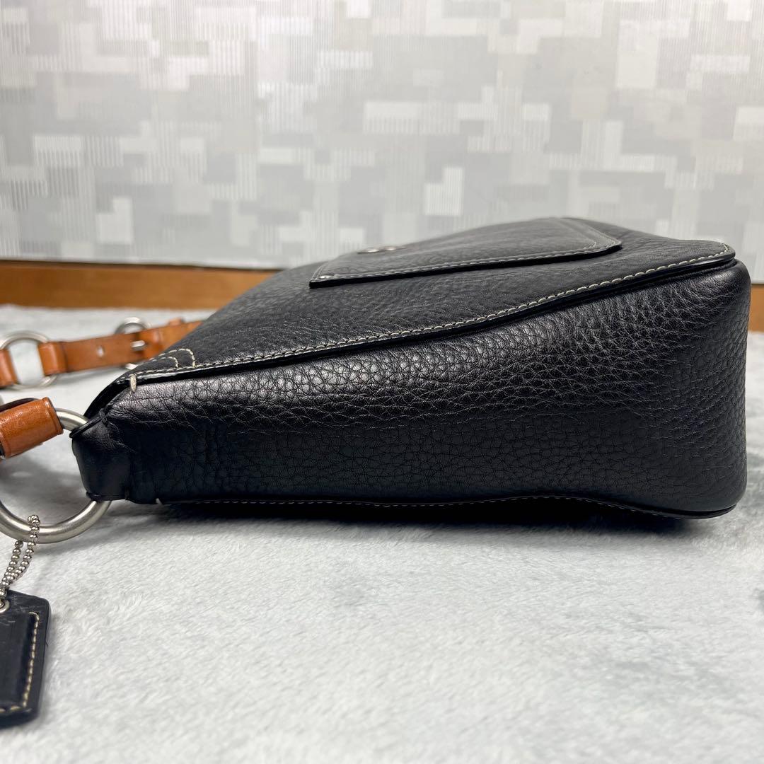 Coach ターンロック ワンショルダーバッグ ブラック 黒 レザー