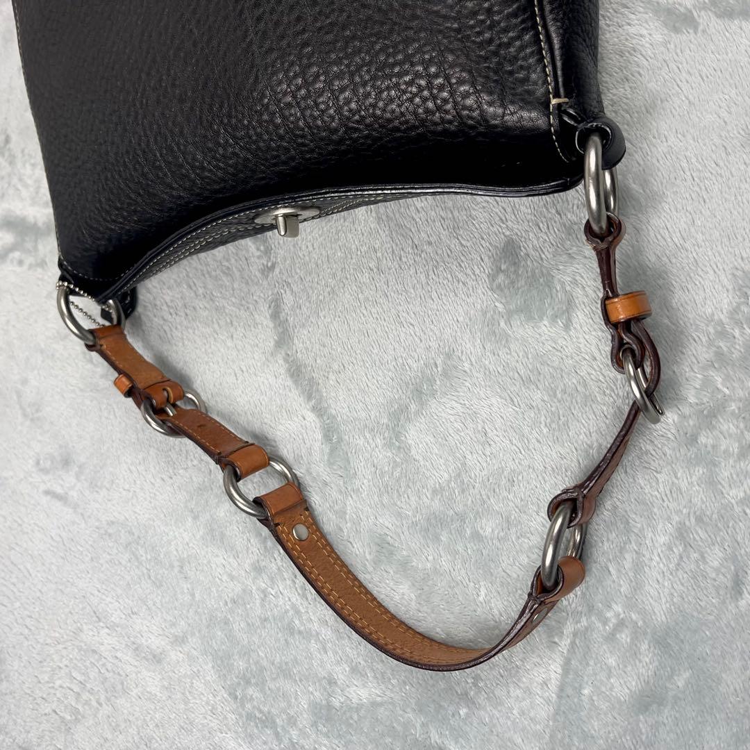 Coach ターンロック ワンショルダーバッグ ブラック 黒 レザー