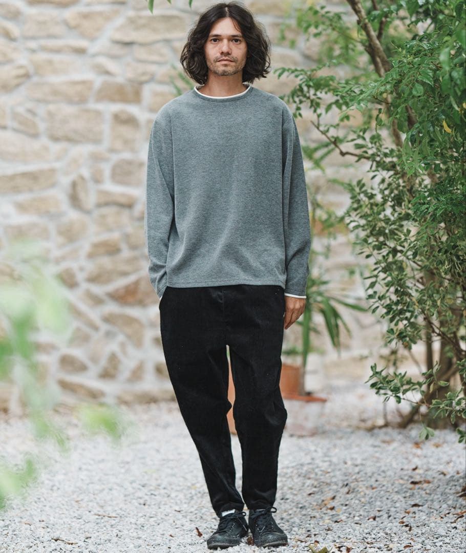 CAMBIO コーデュロイストレッチ ソフトサルエルテーパードパンツ